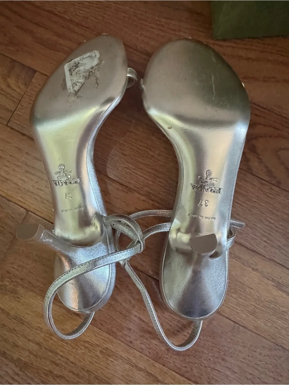 Prada Gold Strappy Sandals Size 37